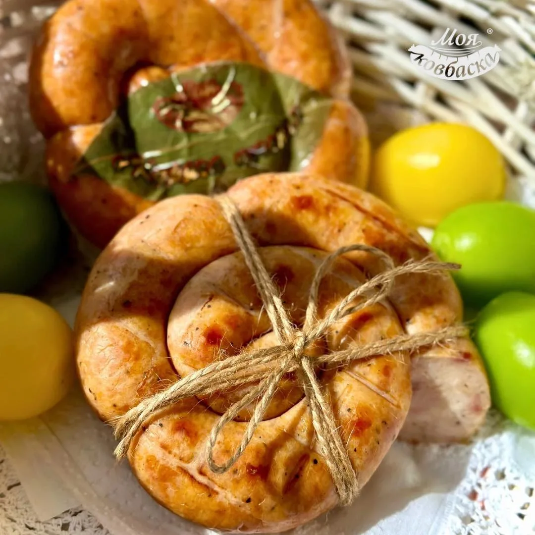 ковбаса домашня печена куряча до свят